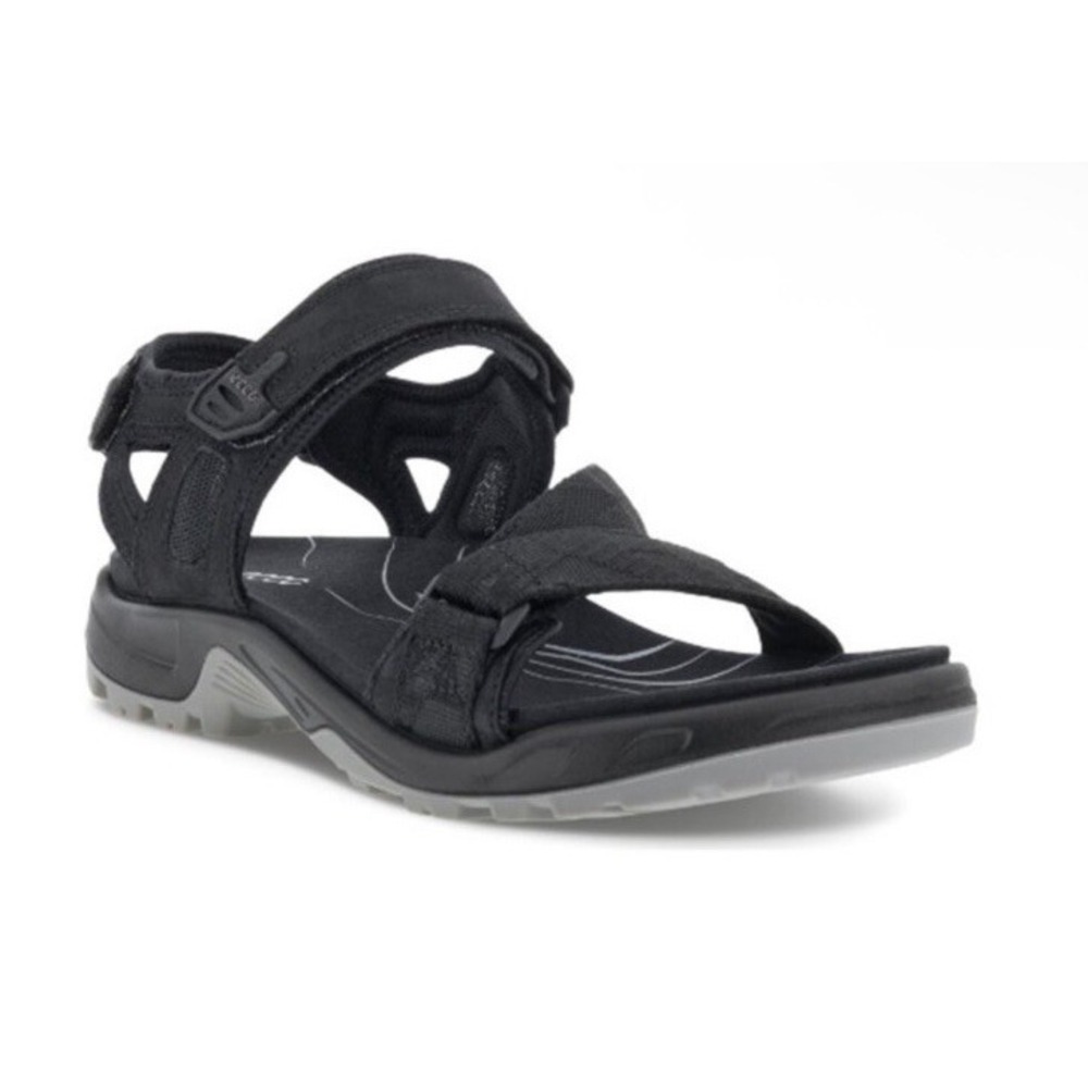 ECCO Men's 46 US 12 - 12.5 Yucatan Coast Sport Sandal Black Adjustable Hook Loop